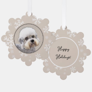 Dandie Dinmont Terrier Painting Original Dog Art Ornament Karte