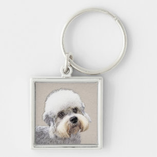 Dandie Dinmont Terrier Painting Original Dog Art Schlüsselanhänger