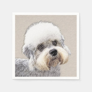 Dandie Dinmont Terrier Painting Original Dog Art Serviette