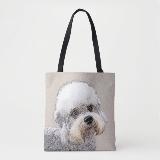 Dandie Dinmont Terrier Painting Original Dog Art Tasche (Vorderseite)