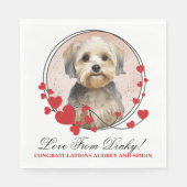 Dandie Dinmont Terrier Red Heart Frame Foto Serviette (Vorderseite)