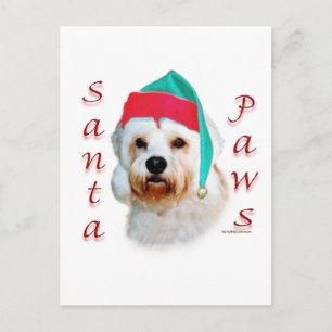Dandie Dinmont Terrier Santa Paws Feiertagspostkarte