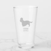 Dandie Dinmont Terrier Silhouette Custom Dog Breed Glas (Rückseite)