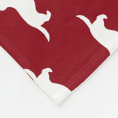 Dandie Dinmont Terrier-Silhouette-Muster-Rot Fleecedecke (Ecke)