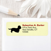 Dandie Dinmont Terrier Silhouette Rücksendeadresse (Insitu)