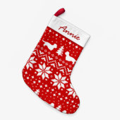 Dandie Dinmont Terrier Silhouetten Kleiner Weihnachtsstrumpf (Vorderansicht (hängend))