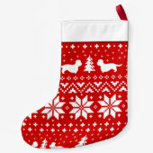 Dandie Dinmont Terrier Silhouetten Kleiner Weihnachtsstrumpf (Rückseite)