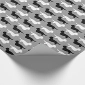 Dandie Dinmont Terrier Silhouetten Pattern Geschenkpapier (Ecke)