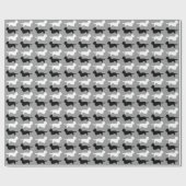 Dandie Dinmont Terrier Silhouetten Pattern Geschenkpapier (Flach)