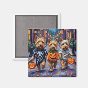 Dandie Dinmont Terrier Süßigkeitenbetteln Hallowee Magnet