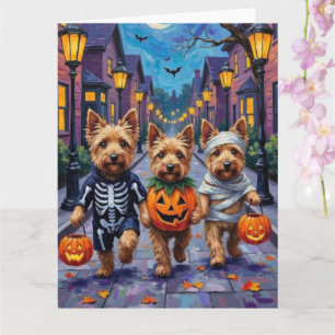 Dandie Dinmont Terrier Trick-or-Treating Halloween Karte