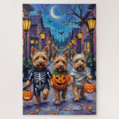 Dandie Dinmont Terrier Trick-or-Treating Halloween Puzzle (Vertikal)