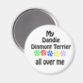 Dandie Dinmont Terrier Walks Design Magnet (Vorderseite/Rückseite)