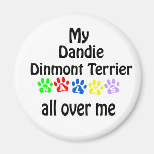 Dandie Dinmont Terrier Walks Design Magnet