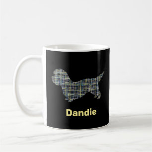 Dandie Dinmont Terrier Yellow and Black Grid Line Kaffeetasse