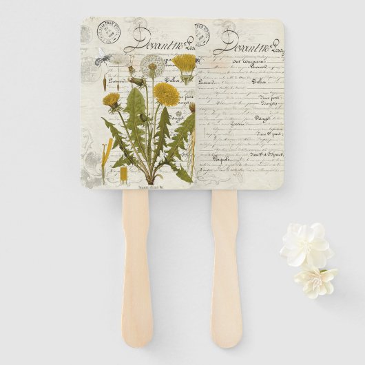 Dandilion Wedding Fan Fächer (Vorne und Hinten)