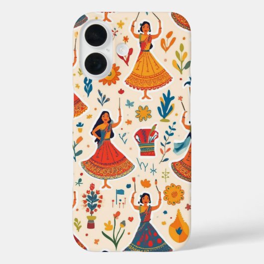 Dandiya Nights Seamless Pattern - Indian Festival Case-Mate iPhone Hülle (Rückseite)
