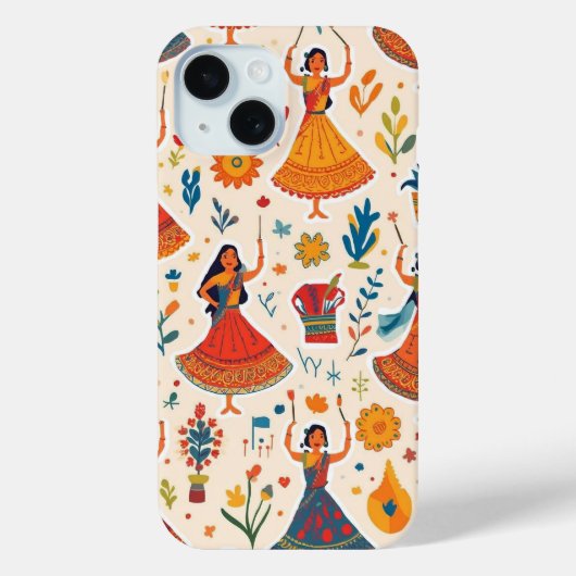 Dandiya Nights Seamless Pattern - Indian Festival Case-Mate iPhone Hülle (Rückseite)