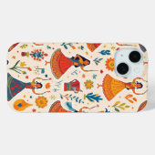 Dandiya Nights Seamless Pattern - Indian Festival Case-Mate iPhone Hülle (Rückseite (Horizontal))