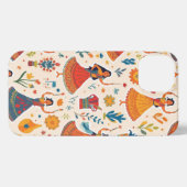 Dandiya Nights Seamless Pattern - Indian Festival iPhone Hülle (Rückseite (Horizontal))