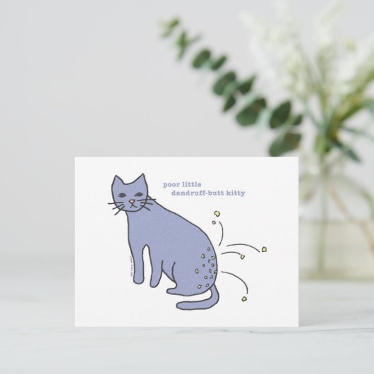 "Dandruff-Hintern Kitty" Postkarte (Stehend Vorderseite)