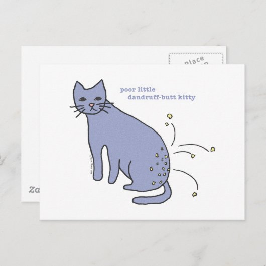 "Dandruff-Hintern Kitty" Postkarte (Vorne/Hinten)