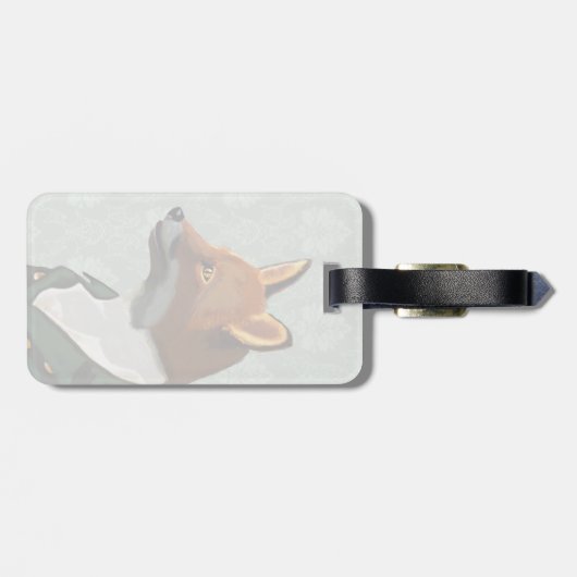 Dandy Fox Portrait 2 Gepäckanhänger (Rückseite horizontal)