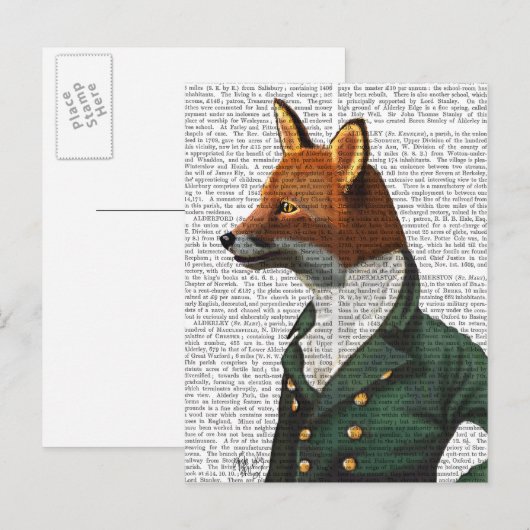 Dandy Fox Portrait Postkarte (Vorne/Hinten)