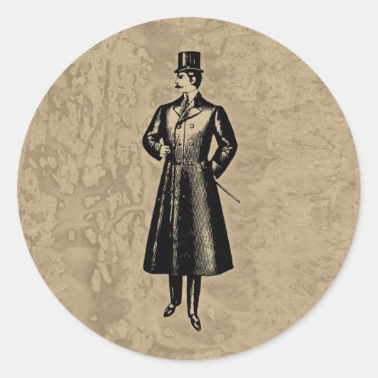 Dandy Gent Runder Aufkleber (Vorderseite)