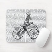 Dandy-Hirsch auf altem Fahrrad Mousepad (Mit Mouse)