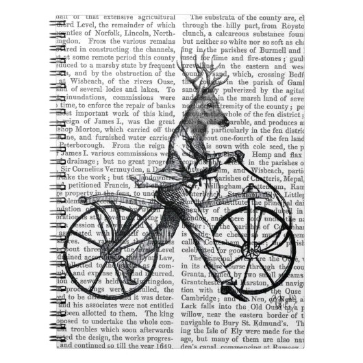 Dandy-Hirsch auf altem Fahrrad Notizblock (Vorderseite)