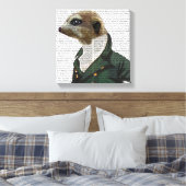 Dandy Meerkat Portrait Leinwanddruck (Insitu (Schlafzimmer))