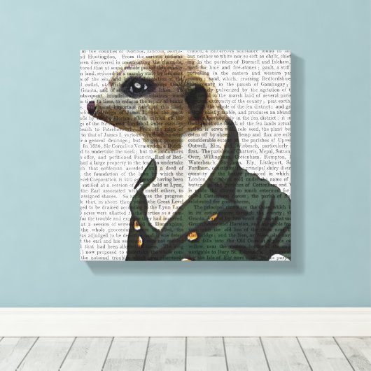 Dandy Meerkat Portrait Leinwanddruck (Insitu (Holzboden))