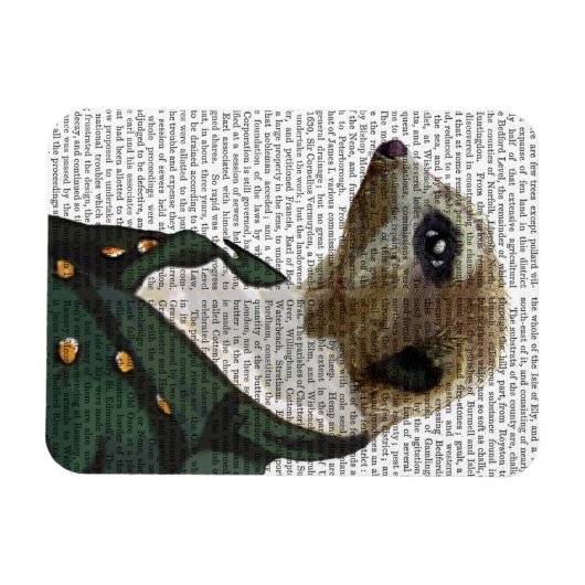 Dandy Meerkat Portrait Magnet (Horizontal)