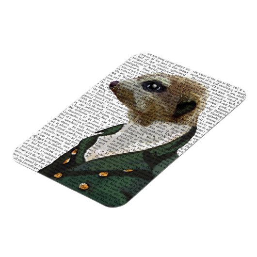 Dandy Meerkat Portrait Magnet (Linke Seite)