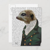 Dandy Meerkat Portrait Postkarte (Vorne/Hinten)
