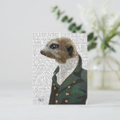 Dandy Meerkat Portrait Postkarte (Stehend Vorderseite)