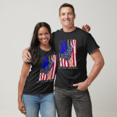 Dandy-Walker Syndrome Awareness American Flag Blue T-Shirt (Unisex)