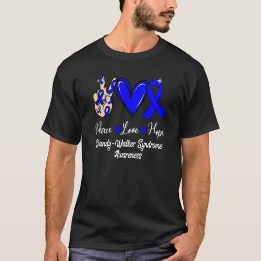 Dandy Walker Syndrome Awareness Peace Liebe Hope B T-Shirt (Vorderseite)