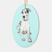 Dane-R-Us Dog Art Keramik Ornament (Links)
