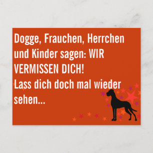 Dane und wir vermissen dich postkarte