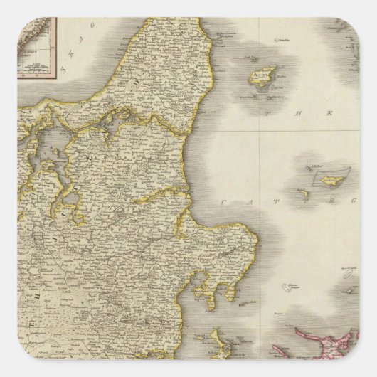 Dänemark 3 quadratischer aufkleber (Vorderseite)