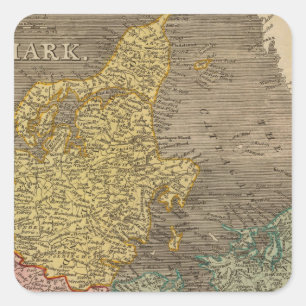 Dänemark 4 quadratischer aufkleber