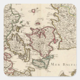 Dänemark 7 quadratischer aufkleber