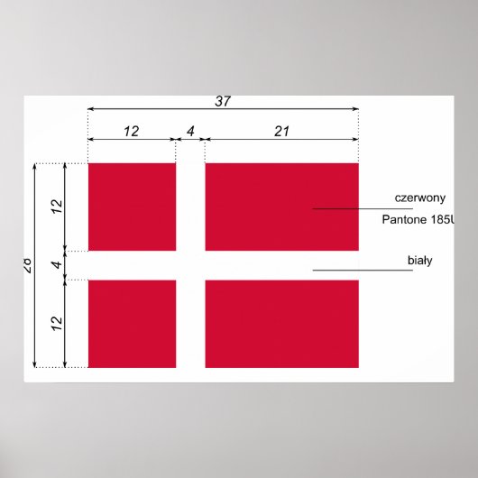 Dänemark-Anteil, dänische Flagge Poster (Vorne)