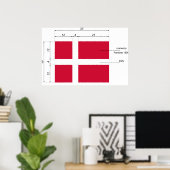 Dänemark-Anteil, dänische Flagge Poster (Heimbüro)