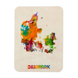 Dänemark-Aquarell-Karte Magnet