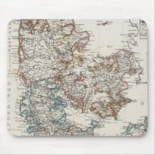 Dänemark Atlas-Karte mit 5 Einfahrkarten Mousepad