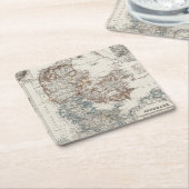 Dänemark-Atlas-Karte mit 5 Einfügungskarten Rechteckiger Pappuntersetzer (angewinkelt)