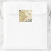 Dänemark Atlas Map Quadratischer Aufkleber (Tasche)